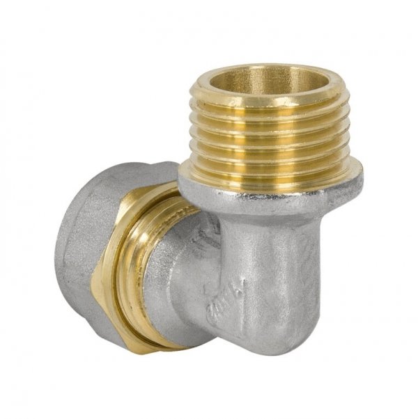 KOLANO KOLANKO NYPLOWE PEX ALUPEX SKRĘCANE 20 mm x 3/4'' GZ MOSIĄDZ