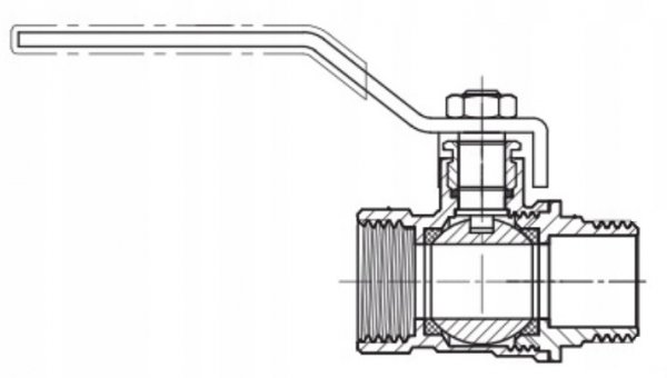 ZAWÓR KULOWY KUREK 1'' CAL WZ DN25 DŁAWIK RĄCZKA ART.2461-25.WZ