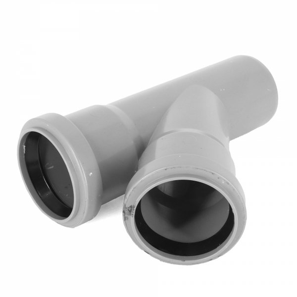 TRÓJNIK RÓWNOPRZELOTOWY KANALIZACYJNY FI 50x50mm KĄT 45° SZARY PCV PP