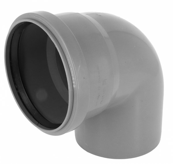 KOLANO KOLANKO KANALIZACYJNE SZARE 110mm 90° PCV PP