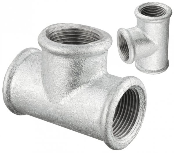 TRÓJNIK OCYNKOWANY OCYNK W/W 1/2 CALA DN15 RÓWNOPRZELOTOWY ŻELIWNY SOLIDNY