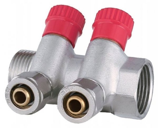 ROZDZIELACZ PEX 1” x 16 mm 2 OBWODY SEKCJE DO WODY CIEPŁEJ
