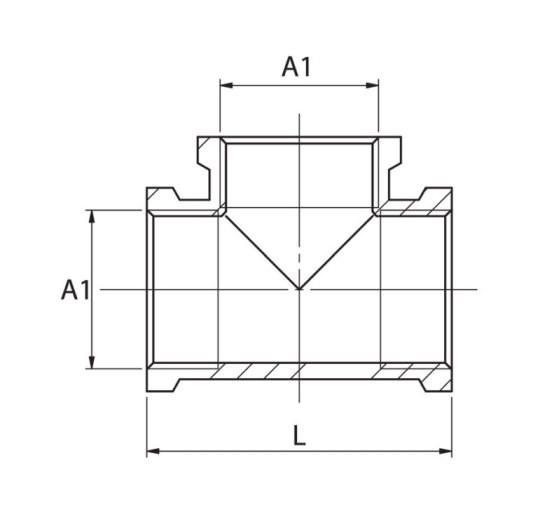 TRÓJNIK MOSIĘŻNY ZŁĄCZKA MOSIĘŻNA RÓWNOPRZELOTOWY Ø 3/4'' DN20 SOLIDNY MOCNY K-130.TRÓJ.20.Y.