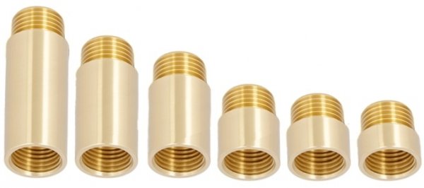 PRZEDŁUŻKA 1/2&quot; CALA DŁUGOŚĆ 10mm 1CM DN15 WYDŁUŻKA ZŁĄCZKA MOSIĘŻNA