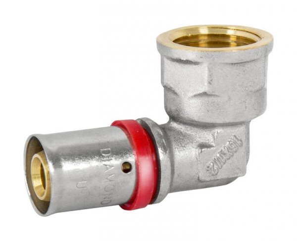 KOLANO MUFOWE ZAPRASOWYWANE PEX ALUPEX FI 25x3/4 GW DIAMOND FZZ-005.3/4X25.KOL-D