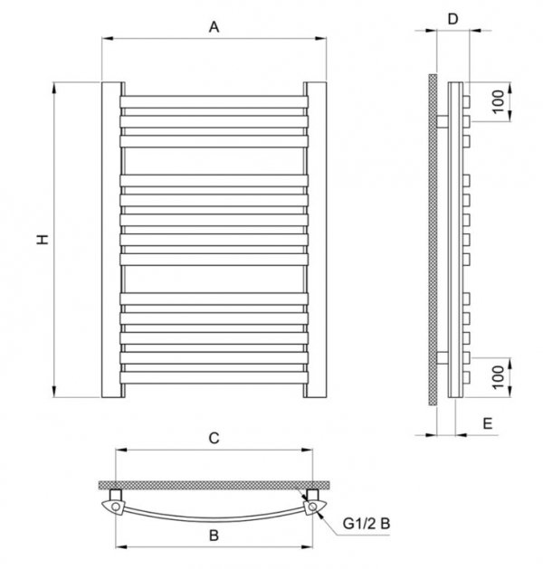 GRZEJNIK ŁAZIENKOWY DRABINKA 1400X470 BIAŁY 709W DIAMOND GR3-24/40.B