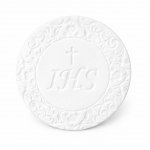 Dekoracja cukrowa na Tort komunijny HOSTIA - IHS wzór 4 Serduszko