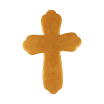 Cukrowa dekoracja na tort ZŁOTY PŁASKI KRZYŻ komunia 10cm (10szt)