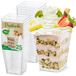 Pucharki do Deserów Monoporcji 160ml 25szt Pojemniki Plastikowe Wielorazowe