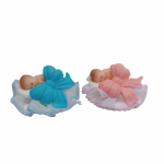 Bobas z kokardą na tiulu chrzest baby shower