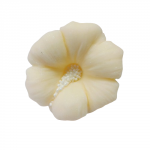 Cukrowy HIBISKUS kwiatek z masy cukrowej - ECRU 1szt