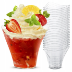 Pucharki do Deserów Monoporcji 100ml 25szt Pojemniki Plastikowe Wielorazowe