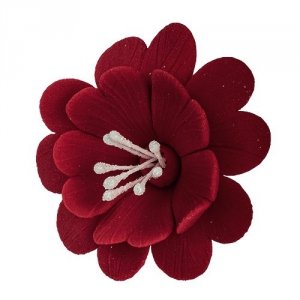 FUKSJA kwiat cukrowy na tort 6,5cm BORDOWY 1szt 