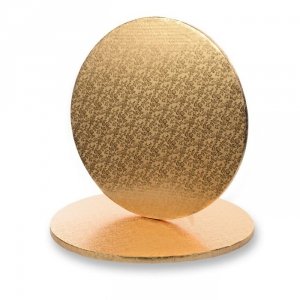 Podkład pod tort okrągły gruby (12mm) ZŁOTY 35cm