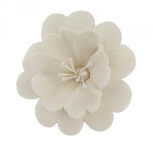 FUKSJA kwiat cukrowy na tort 6,5cm BIAŁY 1szt 