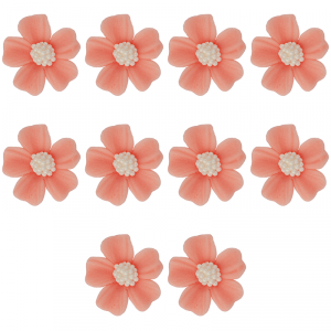 Kwiatki cukrowe na tort NIEZAPOMINAJKA 10szt łososiowe