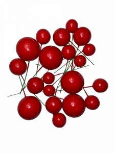 Toppery do dekoracji KULKI CZERWONE 20 szt.