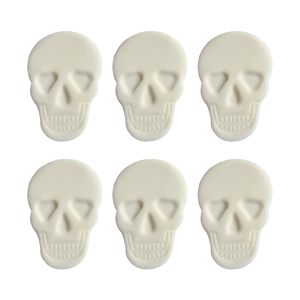 Cukrowa dekoracja na tort CZASZKI HALLOWEEN ŚREDNIE 5cm 6szt