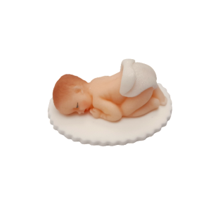Figurka na tort BOBAS W PAMPERSIE chrzest baby shower BIAŁY