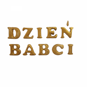 Zestaw Cukrowych Literek - DZIEŃ BABCI | Dekoracja na Torty i Wypieki 5 kompletów