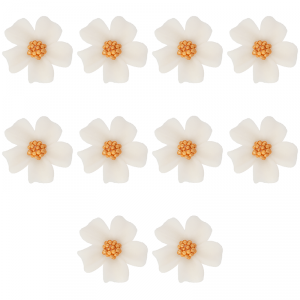Kwiatki cukrowe na tort NIEZAPOMINAJKA 10szt białe