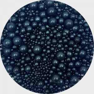 Posypka cukrowa Black Bubbles 20g Czarne Perełki na Tort Duże Małe