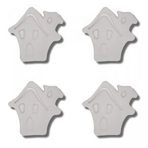 Cukrowa dekoracja na tort SZARY DOMEK HALLOWEEN 4,5cm 4szt