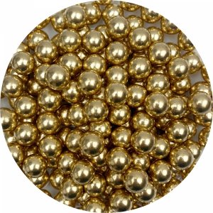 Posypka cukrowa METALIC GOLD BITS 100g – Złote Duże Perełki na Tort 