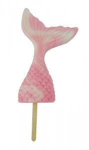 Cukrowy topper na tort OGON SYRENI różowy 10cm 1szt.