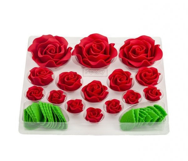 Zestaw cukrowe RÓŻE z listkami 15szt. (13 kolorów) - Allegro