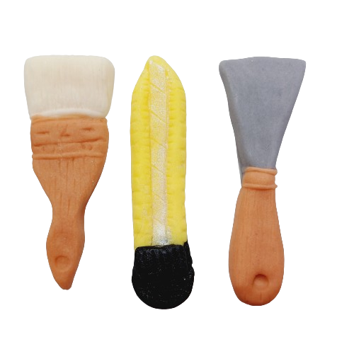 Dekoracja cukrowa na tort narzędzia ZESTAW MALARZA 3 szt