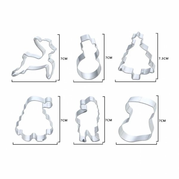 Foremki do pierników Merry Christmas 6 szt – metalowe, świąteczne