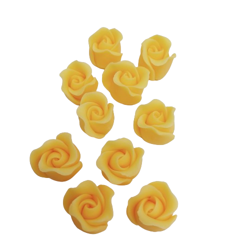 Cukrowe MINI RÓŻE różyczki zółte 10szt 