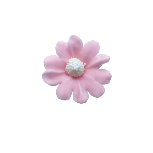 Duże kwiaty cukrowe na tort STOKROTKA 5szt różowa pastelowa