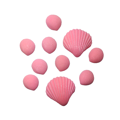 Cukrowe MUSZELKI na tort muffinki RÓŻOWE 10szt