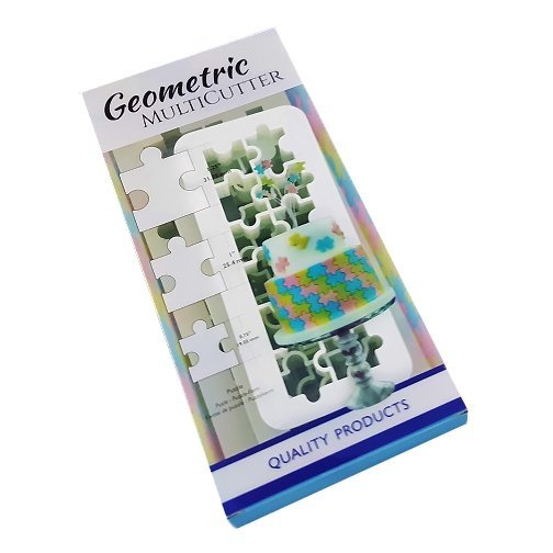 Zestaw plastikowych wykrojników/ forma do odciskania - PUZZLE - 3szt.
