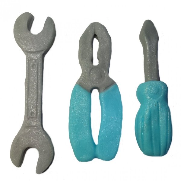 Dekoracja cukrowa na tort narzędzia ZESTAW MECHANIK 3 szt