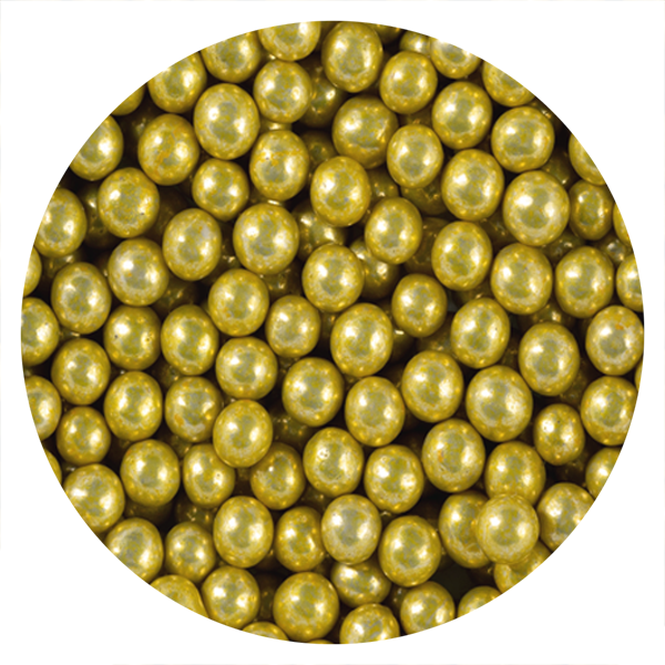 Cukrowe PEREŁKI włoskie na tort ZŁOTE 8mm 50g
