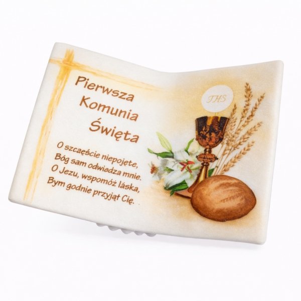 KSIĄŻECZKA cukrowa na tort komunijny - Dekoracja z KIELICHEM