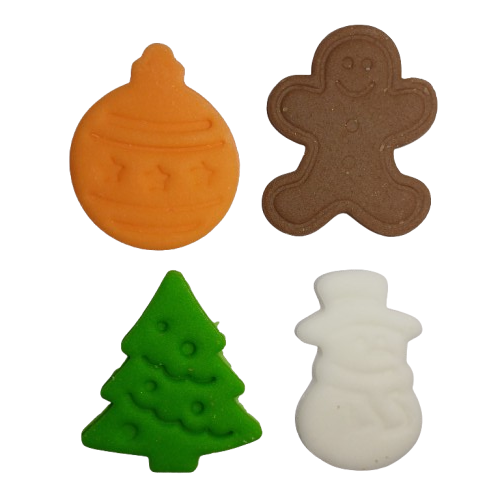 Dekoracja Cukrowa na Tort Muffinki ŚWIĄTECZNA Bombka Choinka 4szt.