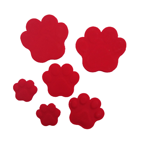 Dekoracja cukrowa PSIE ŁAPKI czerwone 6 szt. Psi Patrol