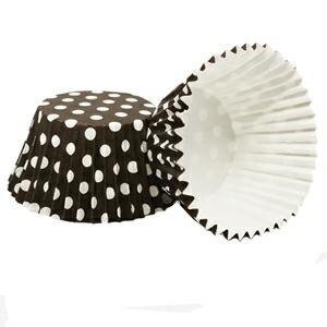 Papilotki Cupcake Polka podst. 50/40 h - BRĄZOWE 10szt