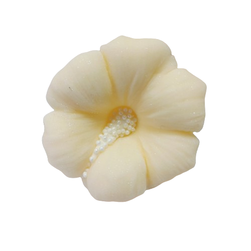 Cukrowy HIBISKUS kwiatek z masy cukrowej - ECRU 1szt
