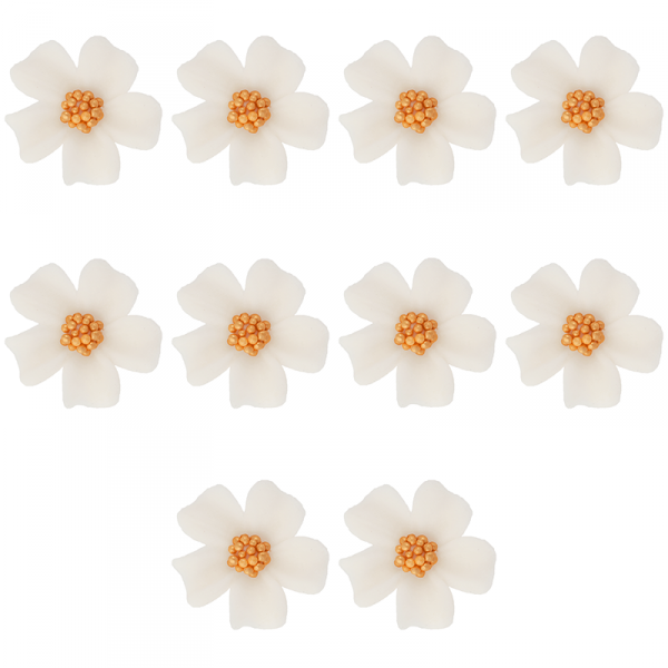 Kwiatki cukrowe na tort NIEZAPOMINAJKA 10szt białe