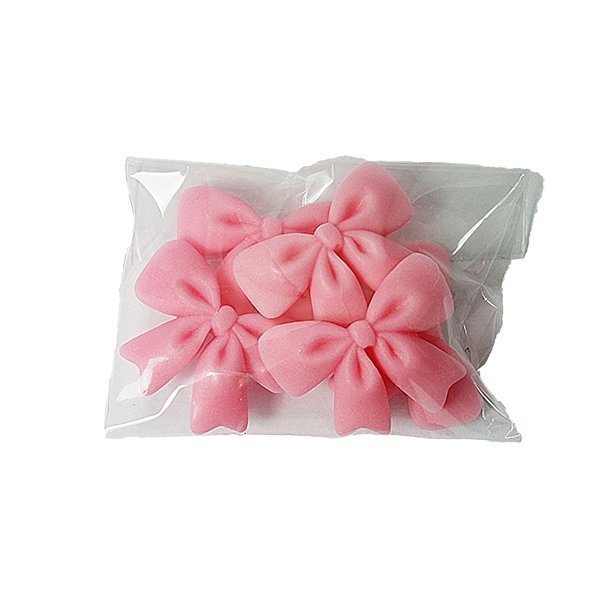 Kokardki cukrowe na tort 3,5cm różowe 5szt