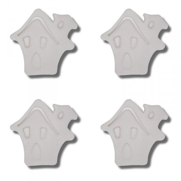 Cukrowa dekoracja na tort SZARY DOMEK HALLOWEEN 4,5cm 4szt