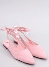 Wiązane baleriny z odkrytą piętą PIRSON PINK