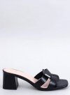 Klapki na obcasie eleganckie LAFAR BLACK