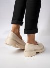 Damskie Mokasyny – Kremowy, Eko Skóra Valeria BEIGE PU