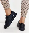 Czarne trampki damskie sznurowane sneakersy eko skóra Devona